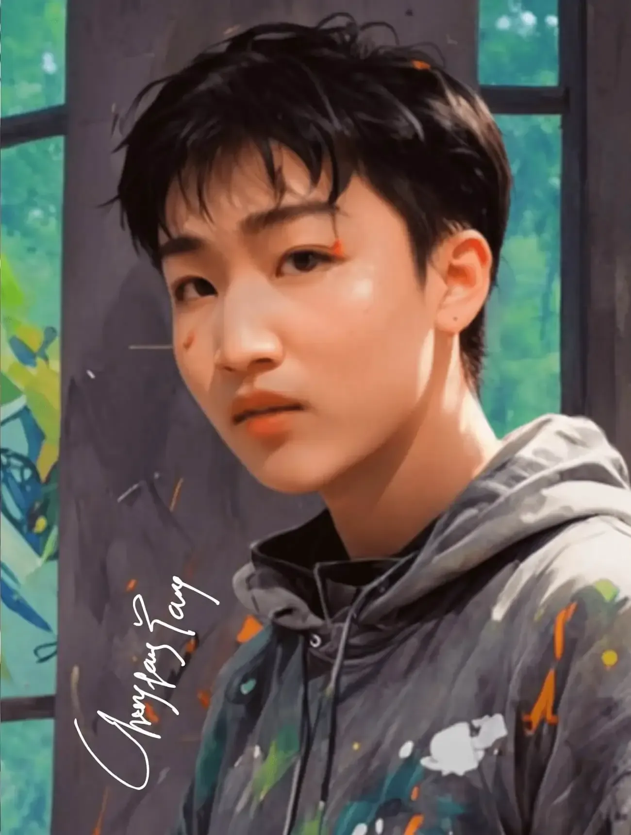 Portrait illustration of JoinAI co-founder Chenfang Yang.